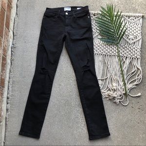 Black Distressed Frame Denim Size 27 (Flawed- Read/See Pics)